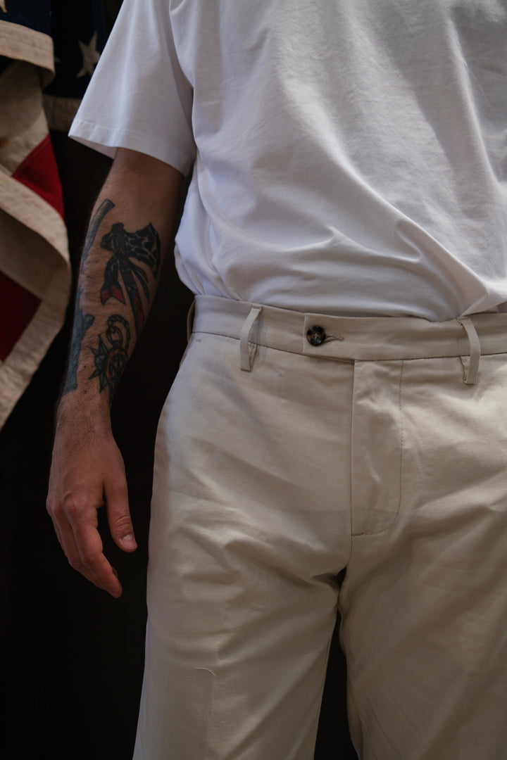 Gaffi & Co. Pantalone Cesare Lino/Cotone Panna