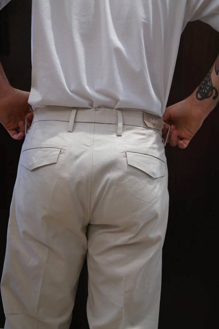 Gaffi & Co. Pantalone Cesare Lino/Cotone Panna