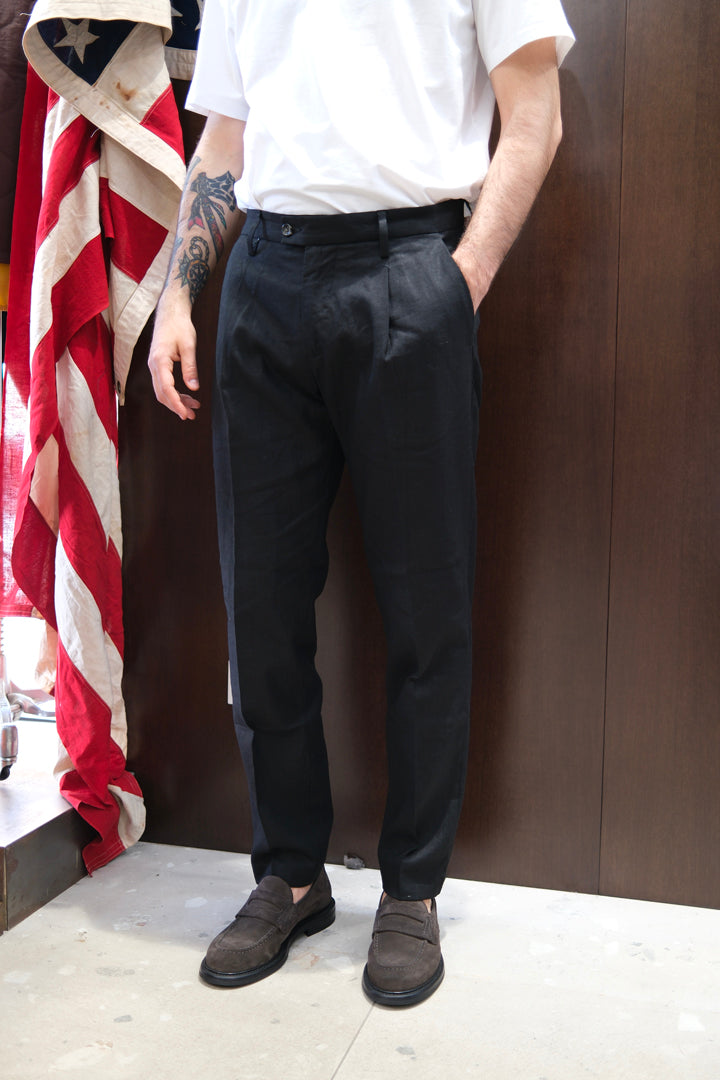 Gaffi & Co. Pantalone Dante Lino Nero