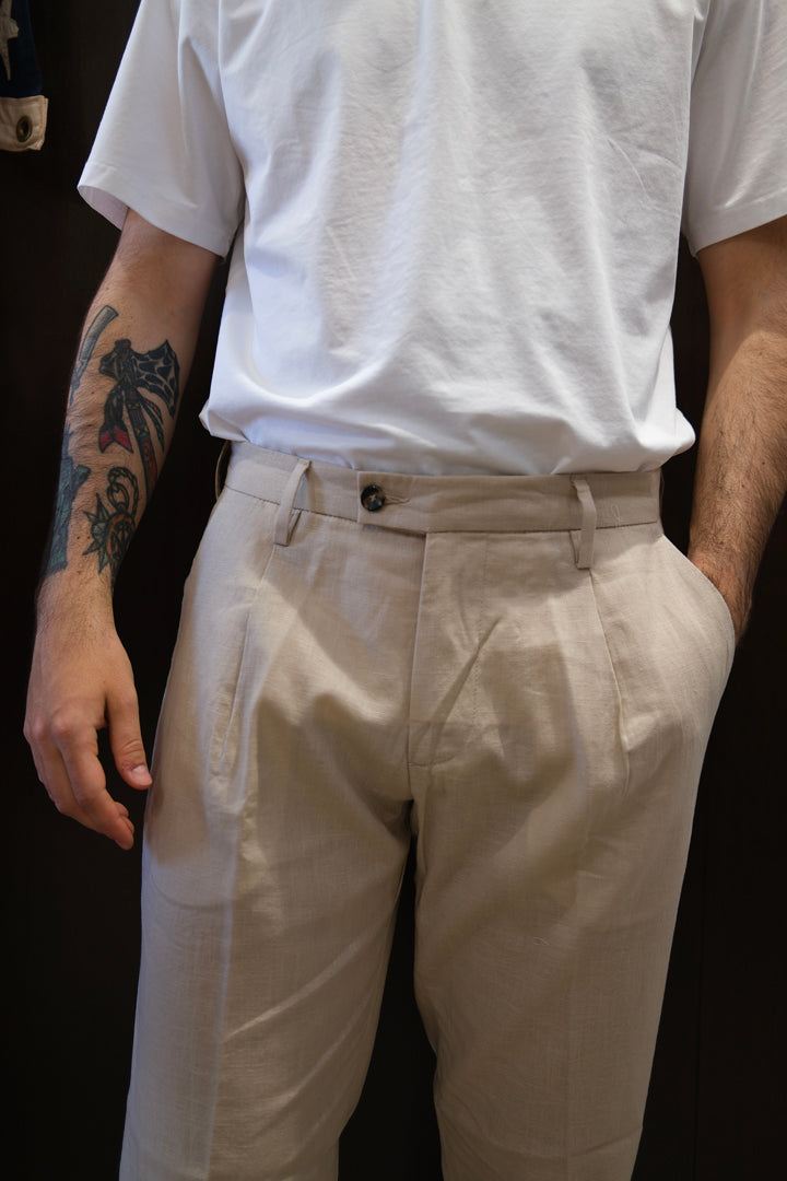 Gaffi & Co. Pantalone Dante Lino Sabbia