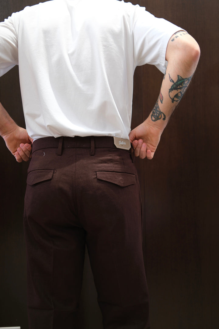 Gaffi & Co. Pantalone Dante Lino Moro
