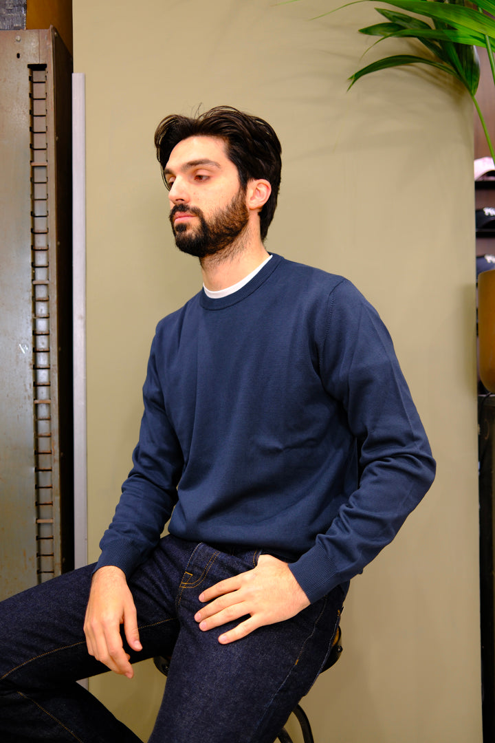 Gaffi & Co. Maglia Girocollo Cotone Blu