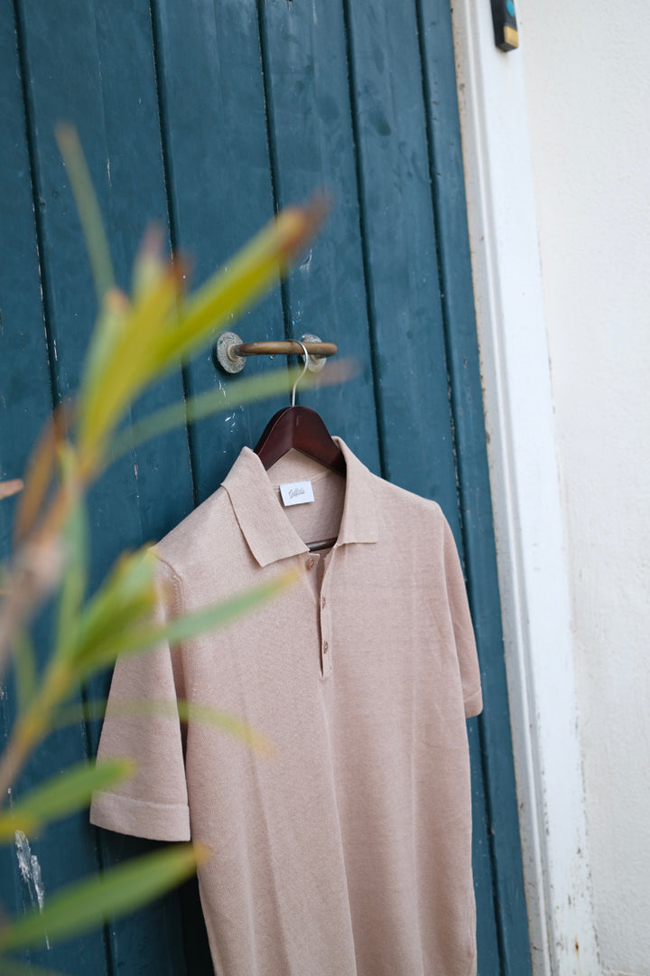 Gaffi & Co. Polo Bottoni Lino/Cotone Sabbia