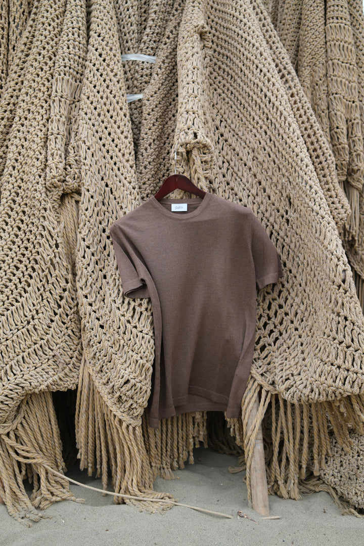 Gaffi & Co. T-Shirt Lino/Cot Marrone