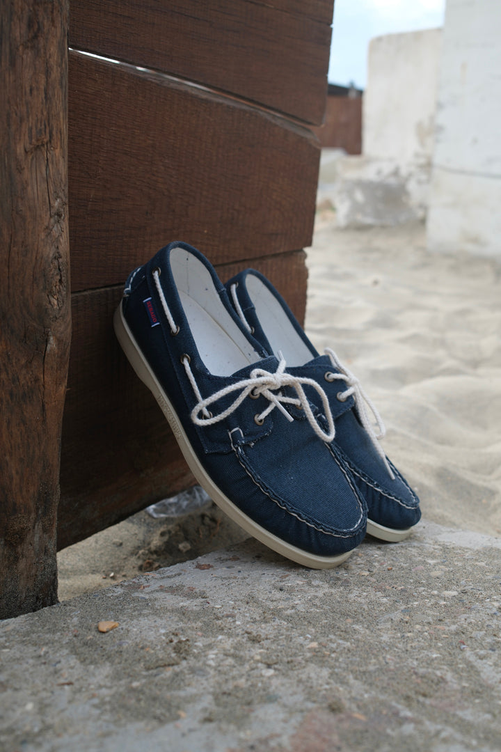Sebago Portland 140oz Washed Canvas Navy
