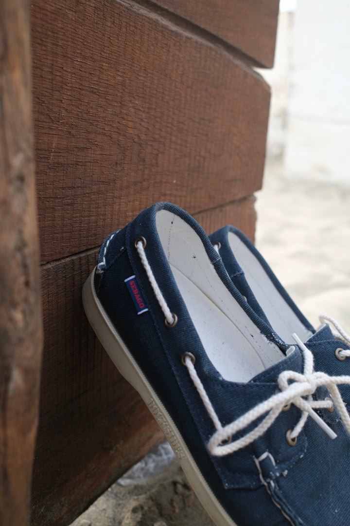 Sebago Portland 140oz Washed Canvas Navy