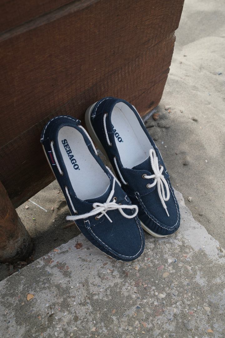 Sebago Portland 140oz Washed Canvas Navy