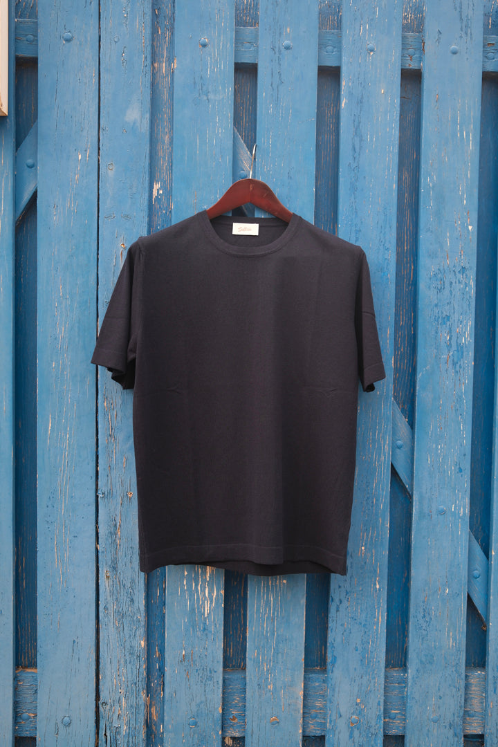 Gaffi & Co. T-Shirt Girocollo Cotone Crepe Blu