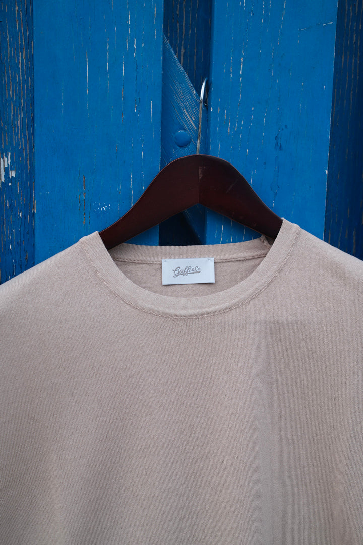 Gaffi & Co. T-Shirt Girocollo Cotone Crepe Sabbia