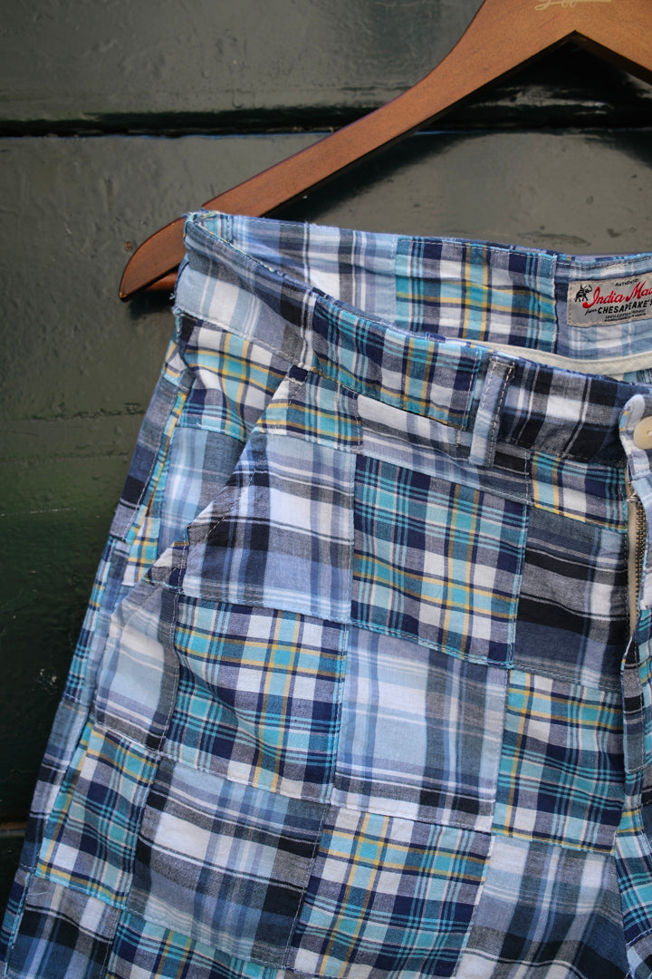 Chesapeake's Madras Boat Short Nantucket Patchwork Indigo