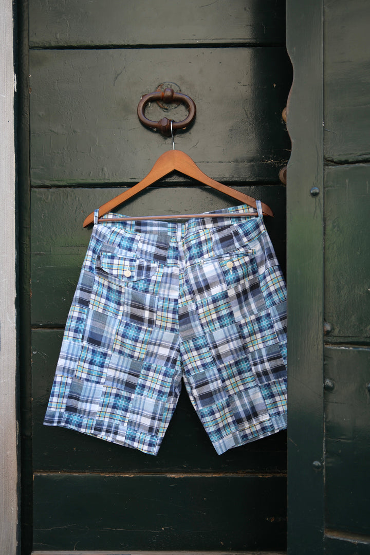 Chesapeake's Madras Boat Short Nantucket Patchwork Indigo