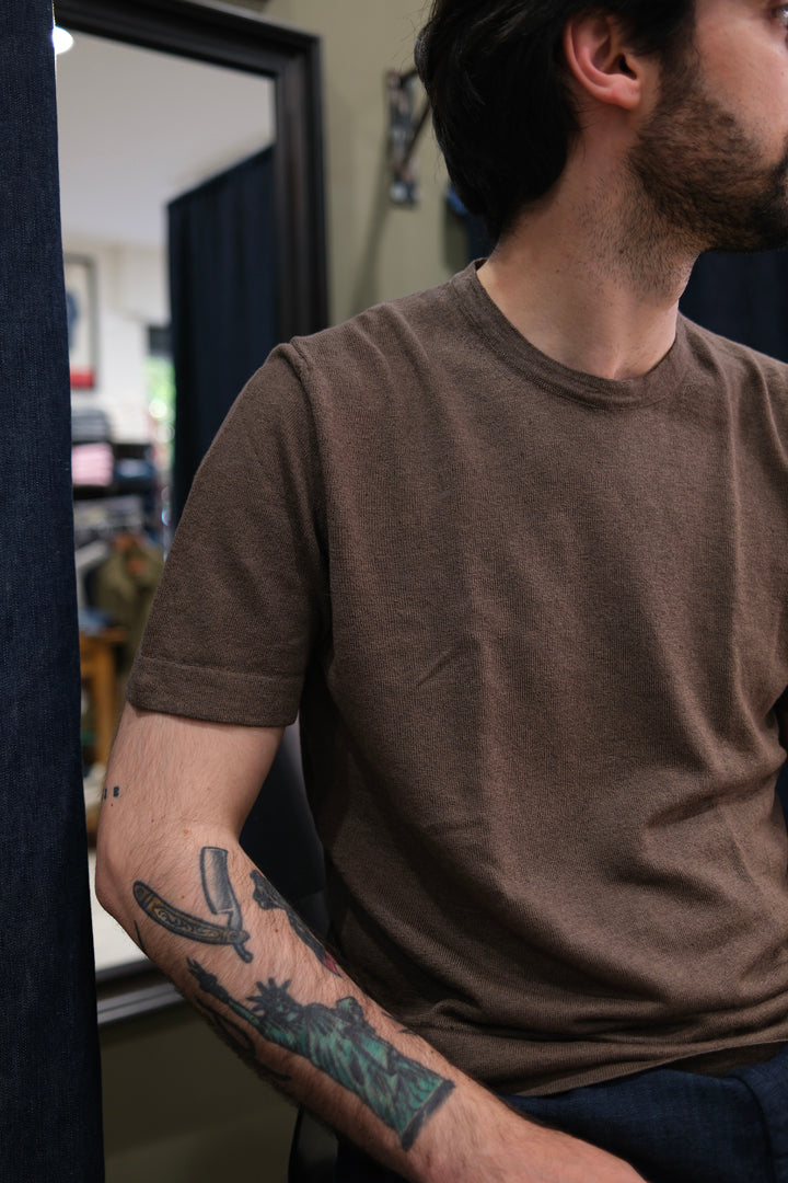 Gaffi & Co. T-Shirt Lino/Cot Marrone