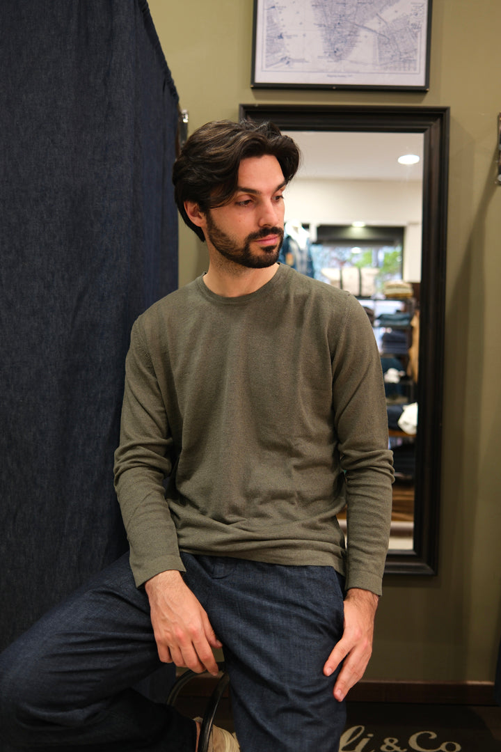Gaffi & Co. T-Shirt Lino/Cot M/L Militare