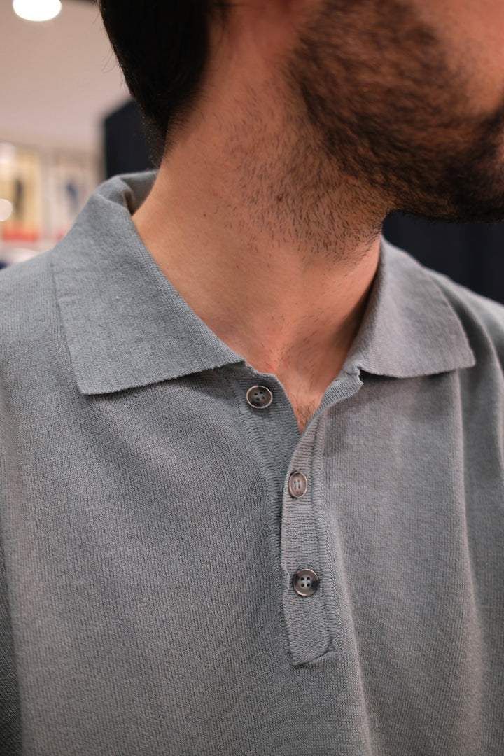 Gaffi & Co. Polo Bottoni Lino/Cotone Alga
