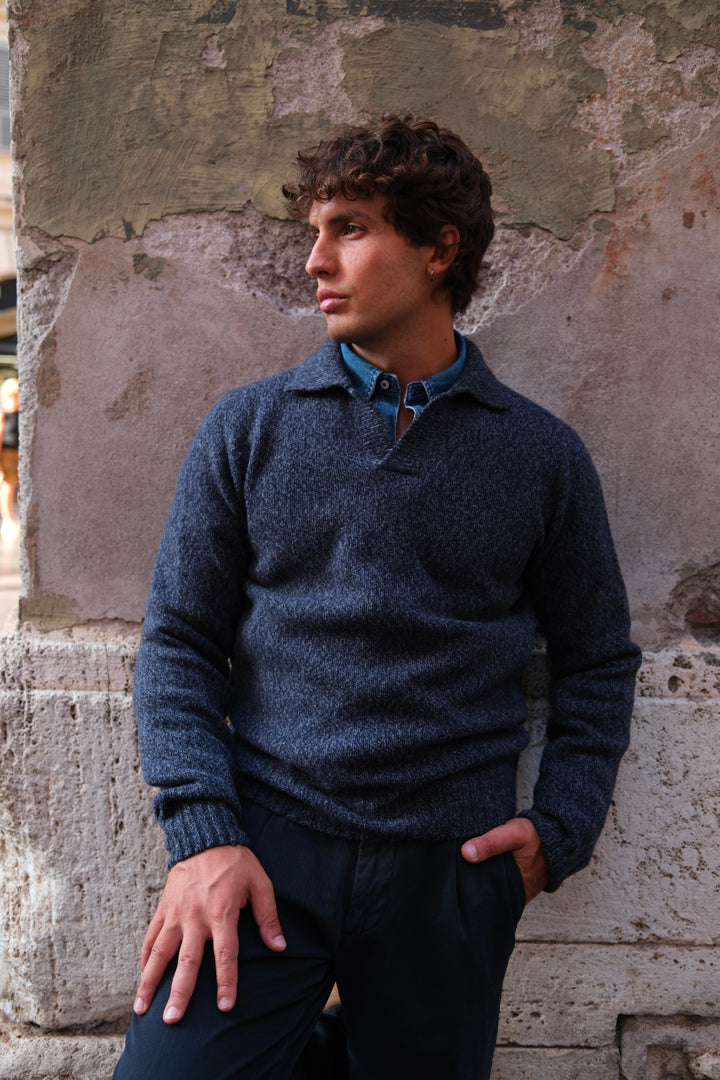 Gaffi & Co. Polo Skipper Moulinè Blu