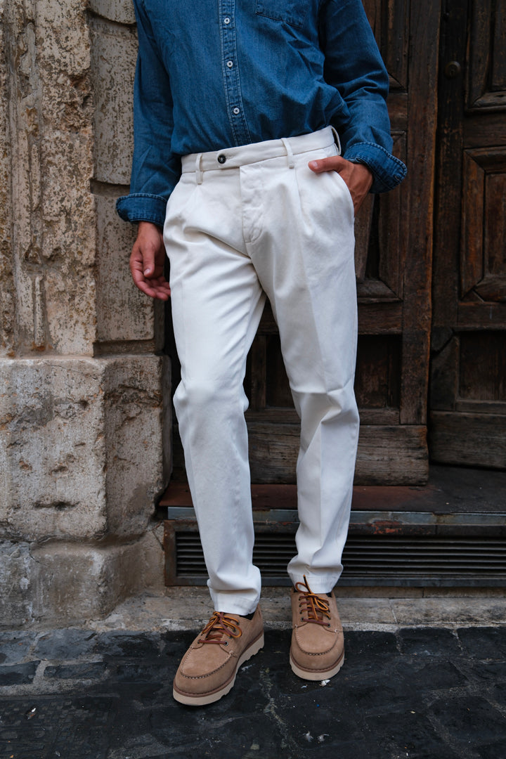 Gaffi & Co. Pantalone Dante Cotone Panna