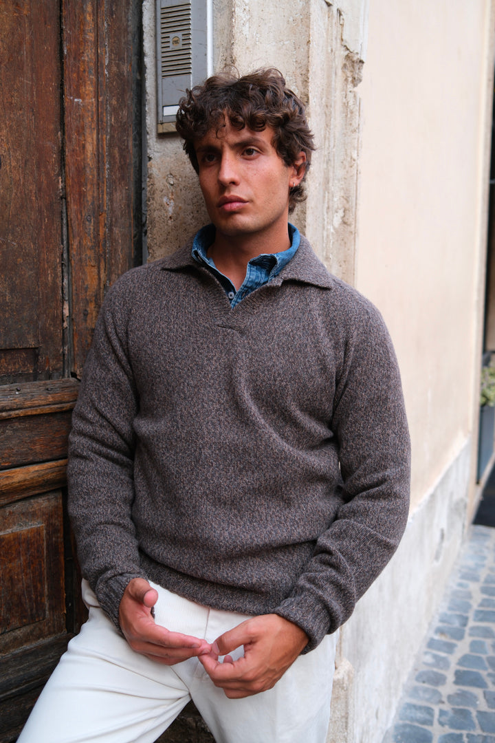 Gaffi & Co. Polo Skipper Moulinè Asfalto
