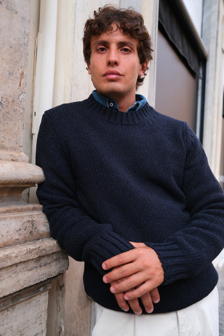 Gaffi & Co. Maglia Girocollo Lana Blu