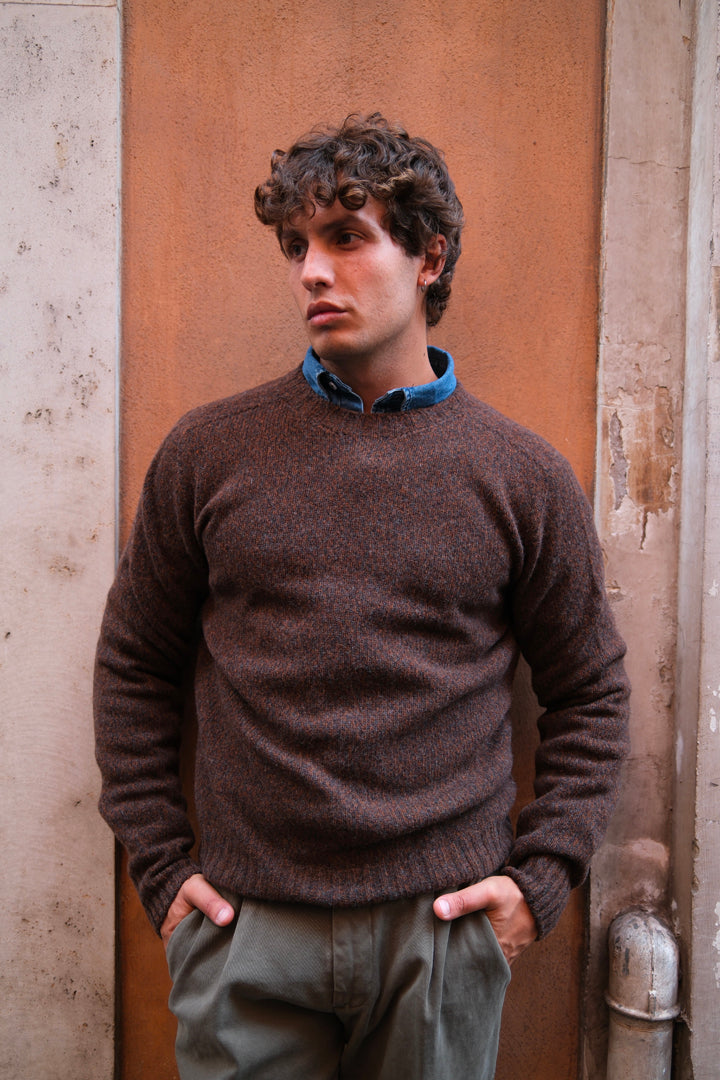 Gaffi & Co. Maglia Girocollo Moulinè Tabacco