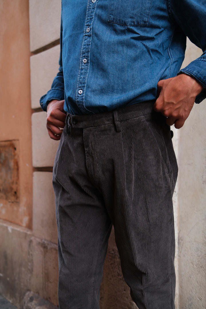 Gaffi & Co. Pantalone Dante Velluto Militare