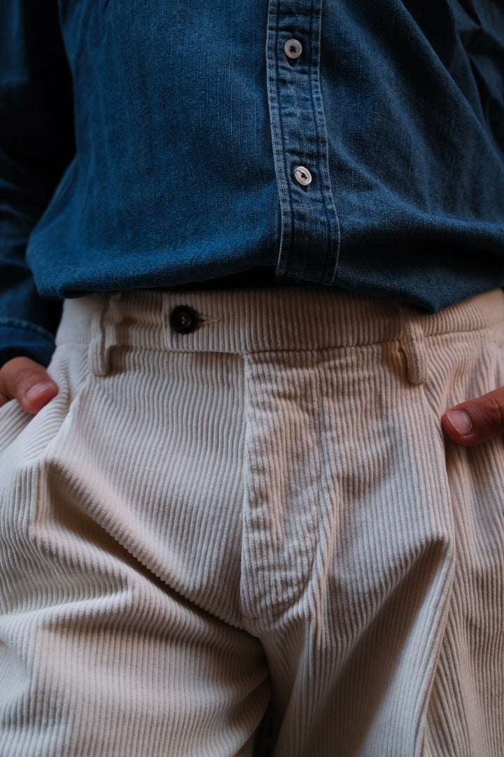 Gaffi & Co. Pantalone Dante Velluto Panna