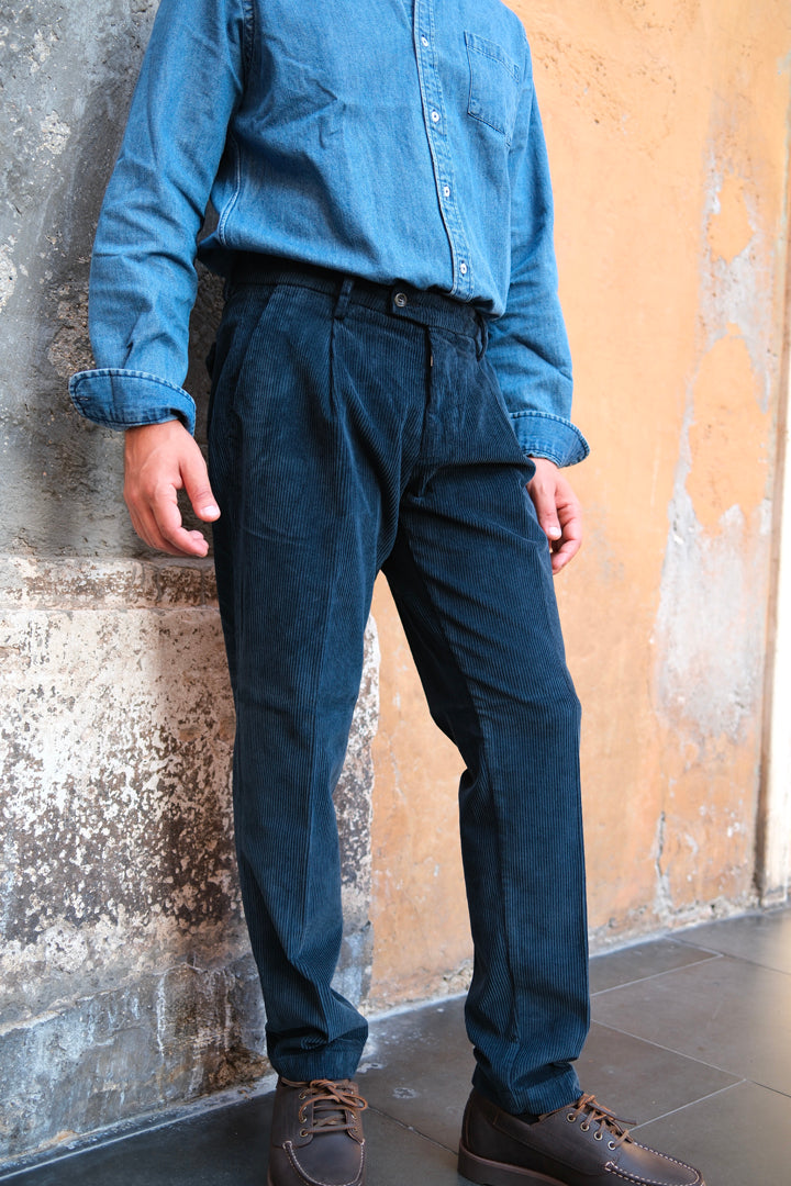 Gaffi & Co. Pantalone Dante Velluto Navy