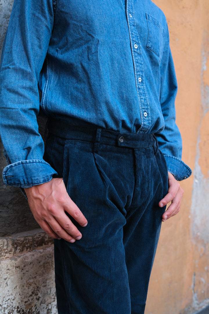 Gaffi & Co. Pantalone Dante Velluto Navy