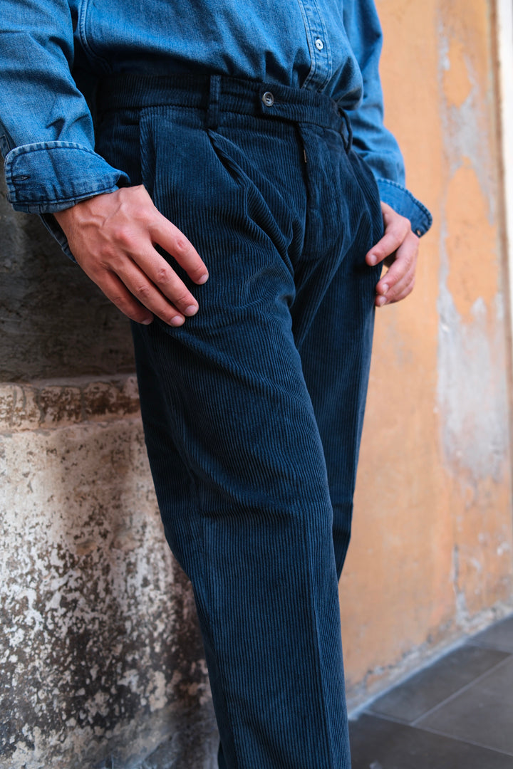 Gaffi & Co. Pantalone Dante Velluto Navy