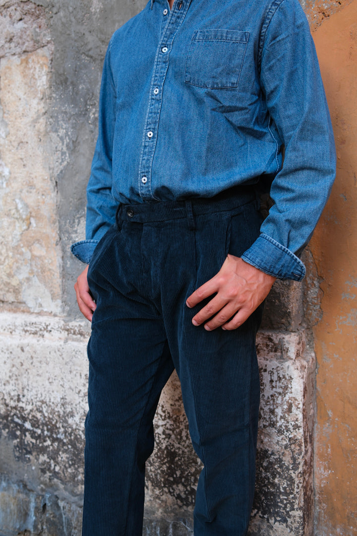 Gaffi & Co. Pantalone Dante Velluto Navy
