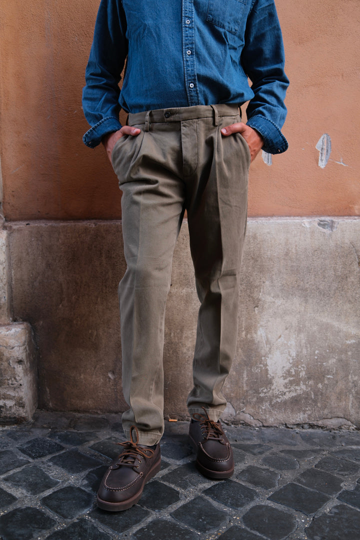 Gaffi & Co. Pantalone Dante Cotone Verde Muschio