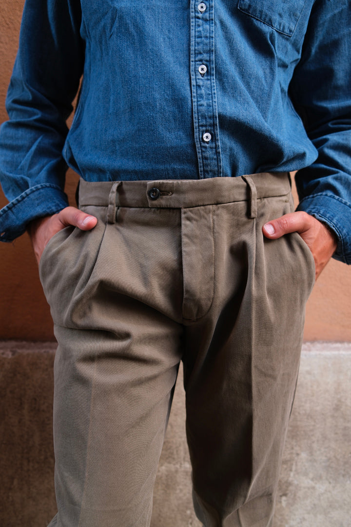 Gaffi & Co. Pantalone Dante Cotone Verde Muschio