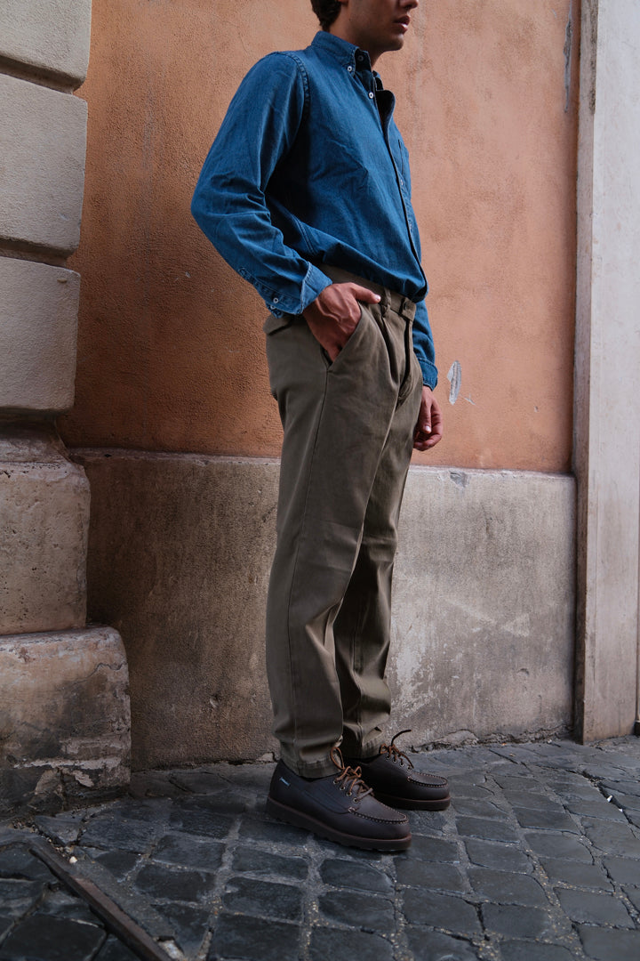 Gaffi & Co. Pantalone Dante Cotone Verde Muschio