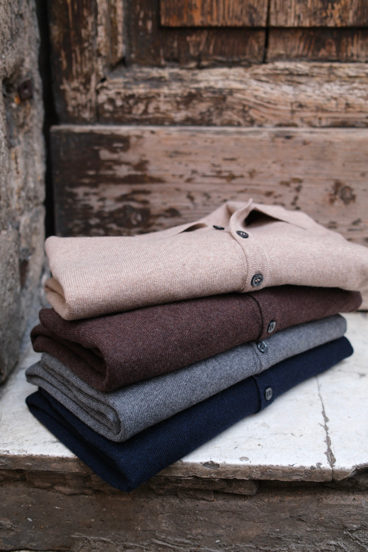 Gaffi & Co. Polo Bottoni Cashmere Cioccolato