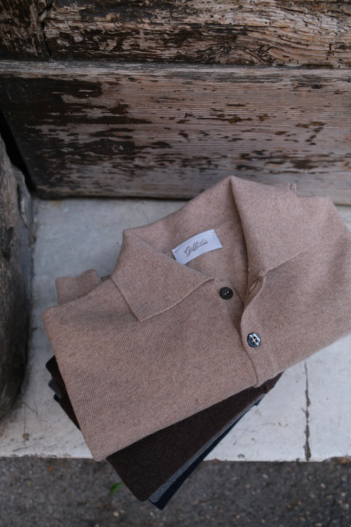 Gaffi & Co. Polo Bottoni Cashmere Sabbia
