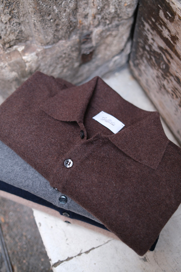 Gaffi & Co. Polo Bottoni Cashmere Cioccolato