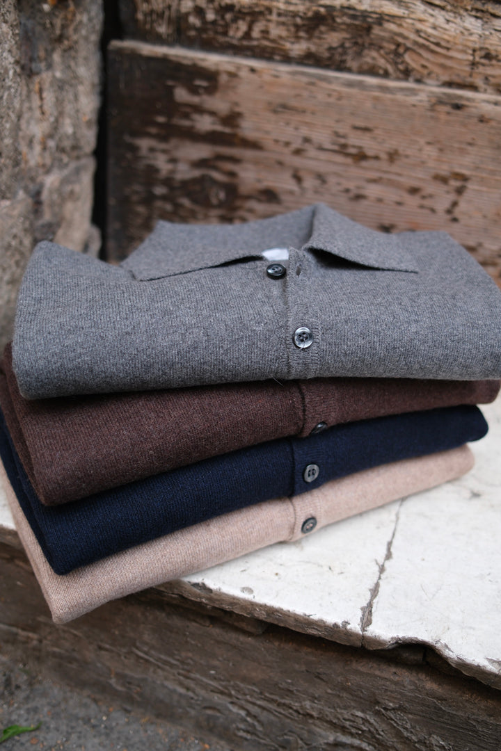 Gaffi & Co. Polo Bottoni Cashmere Pietra