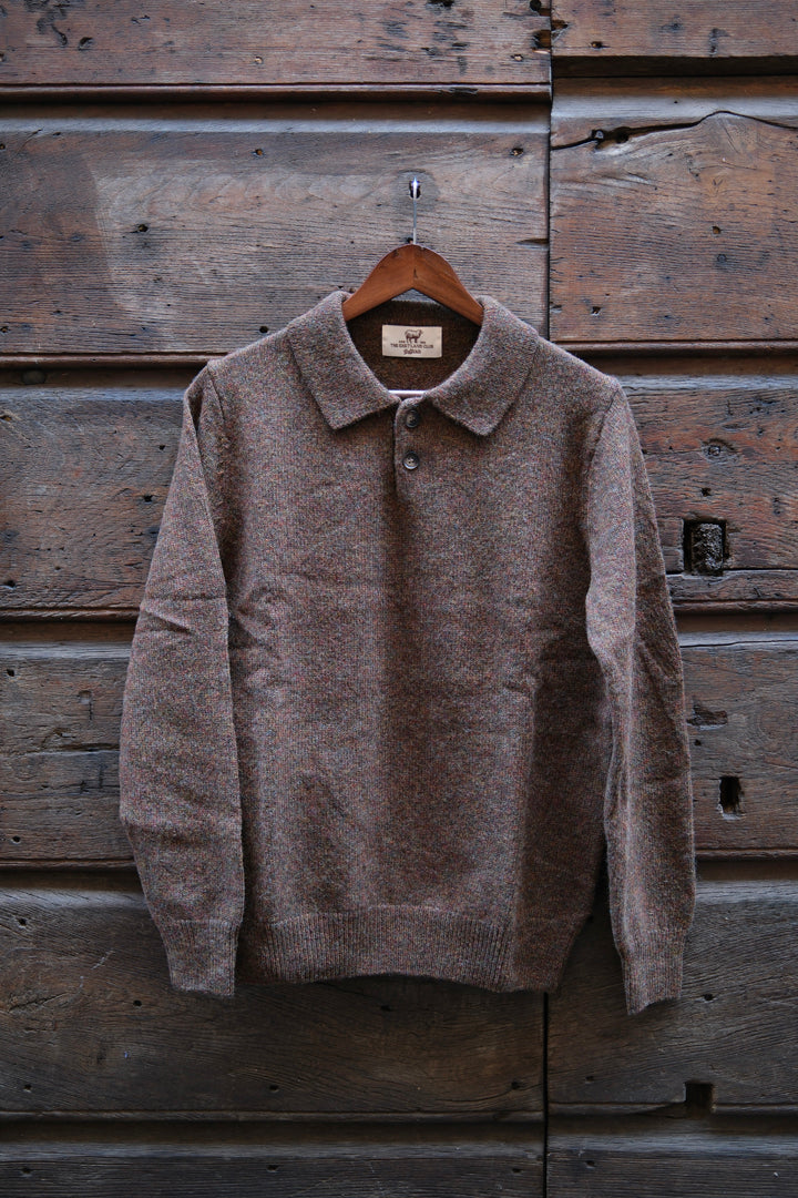 Gaffi & Co. Polo 2 Bottoni Shetland Fango Mix