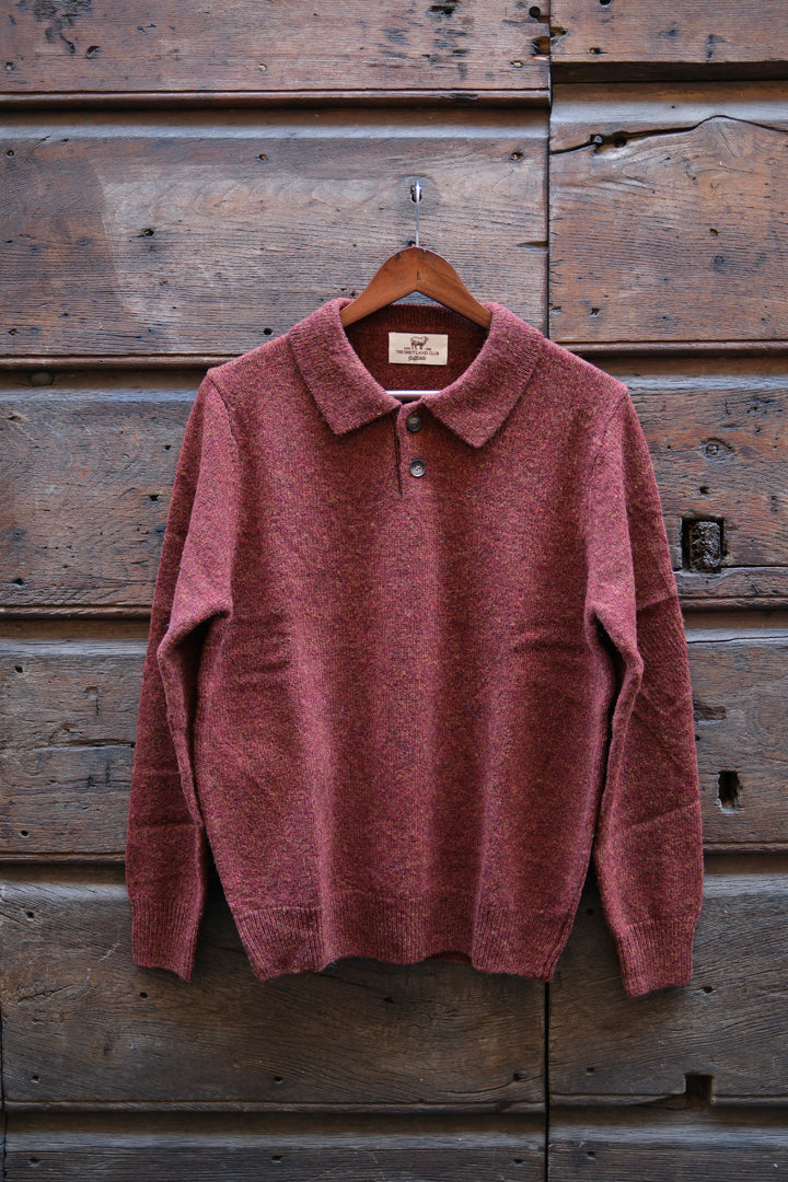 Gaffi & Co. Polo 2 Bottoni Shetland Ruggine