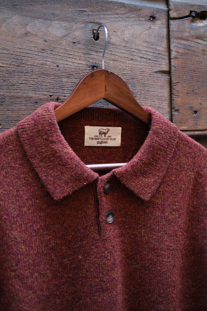 Gaffi & Co. Polo 2 Bottoni Shetland Ruggine