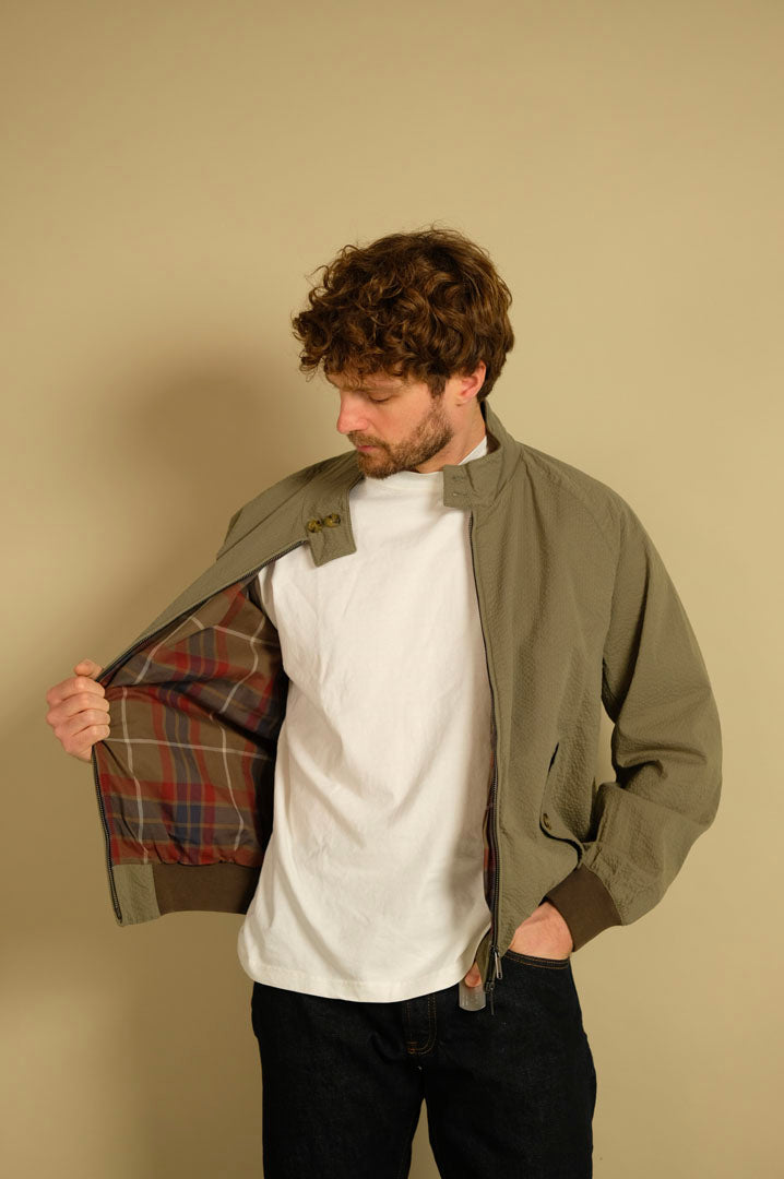 Baracuta Seersucker G9 Jacket Green