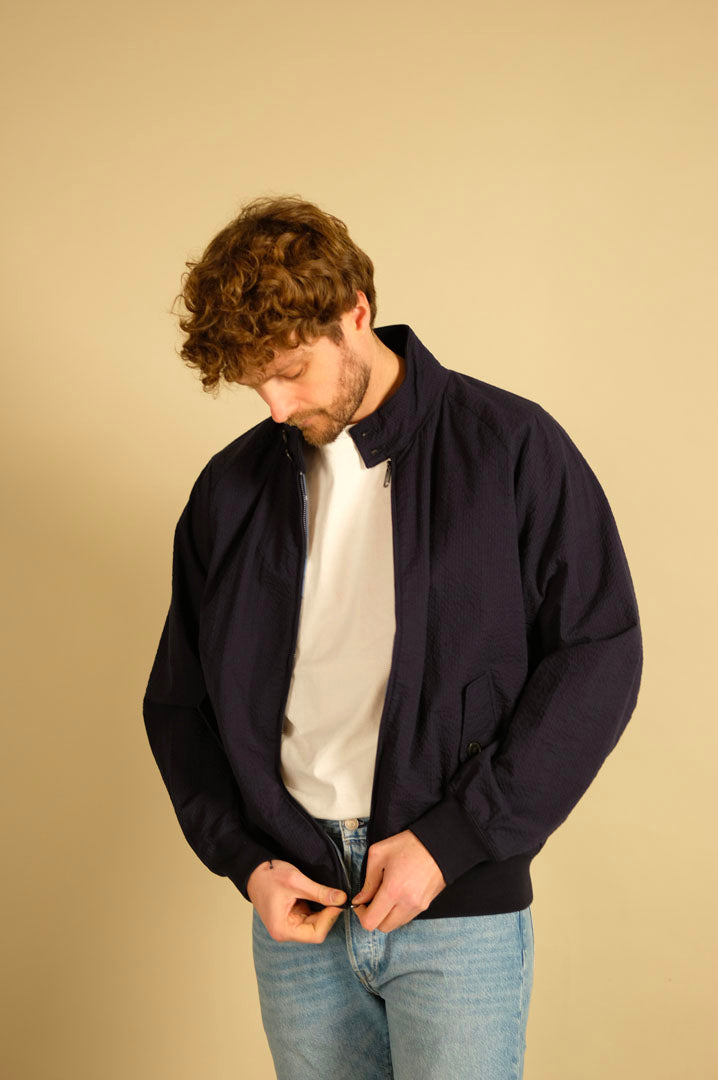 Baracuta Seersucker G9 Jacket Navy