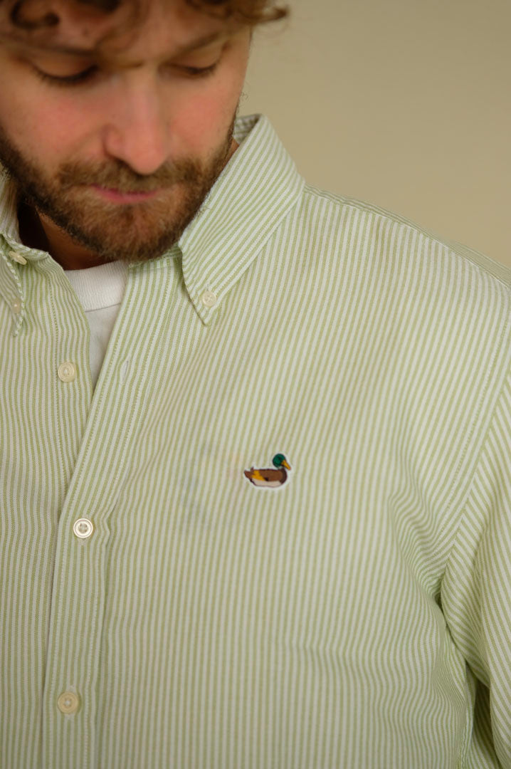 Edmmond Studios Striped Shirt Duck Edition Plain Green