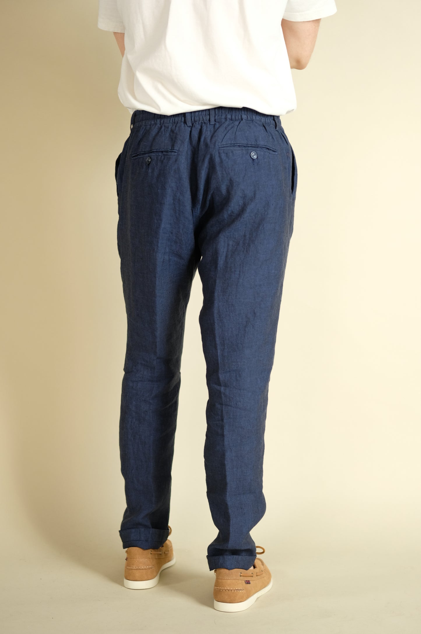 Cruna Pantalone Lino Mitte 1510 Blu