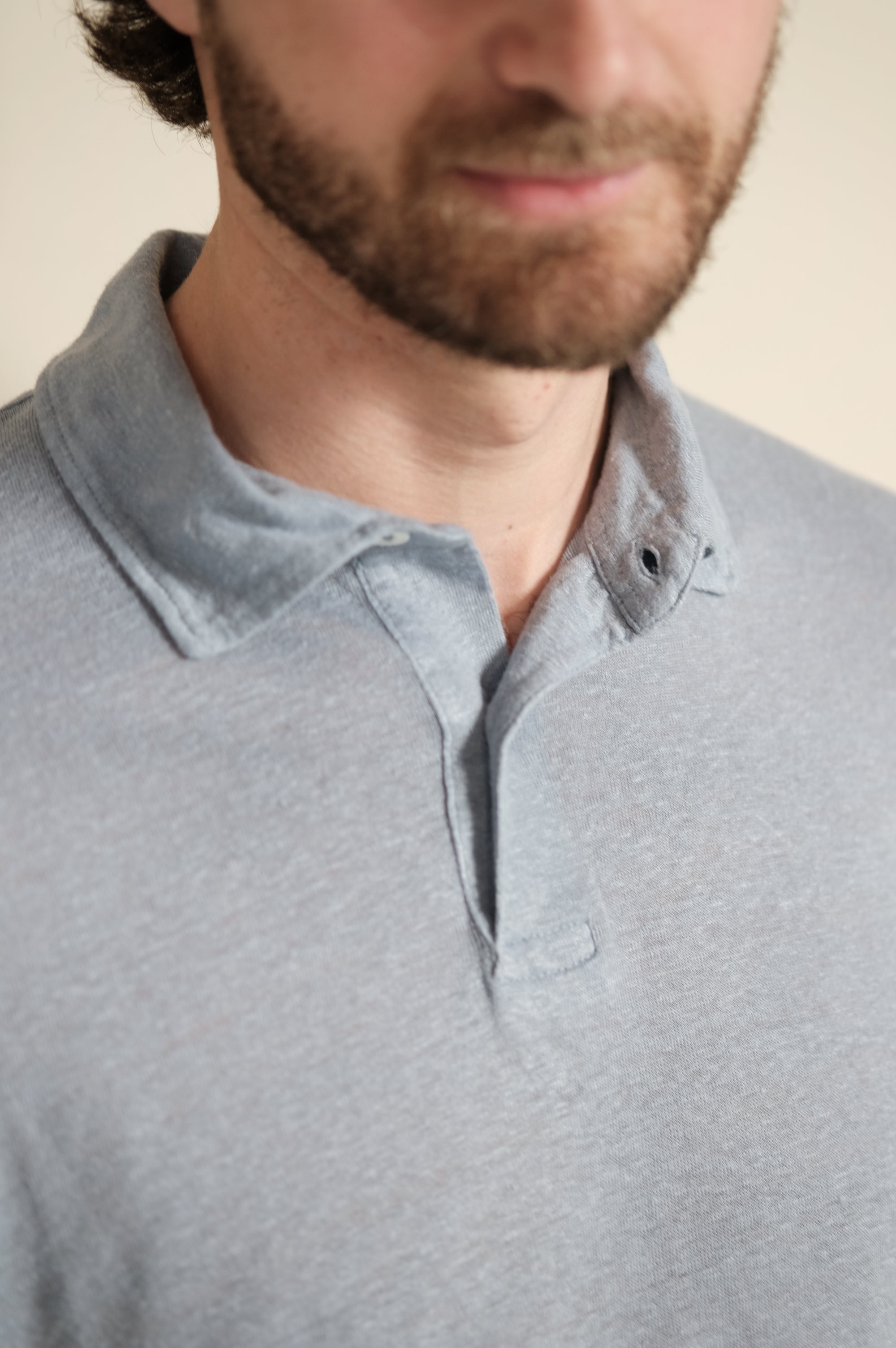 Hartford Polo M/L Lino Storm Blue