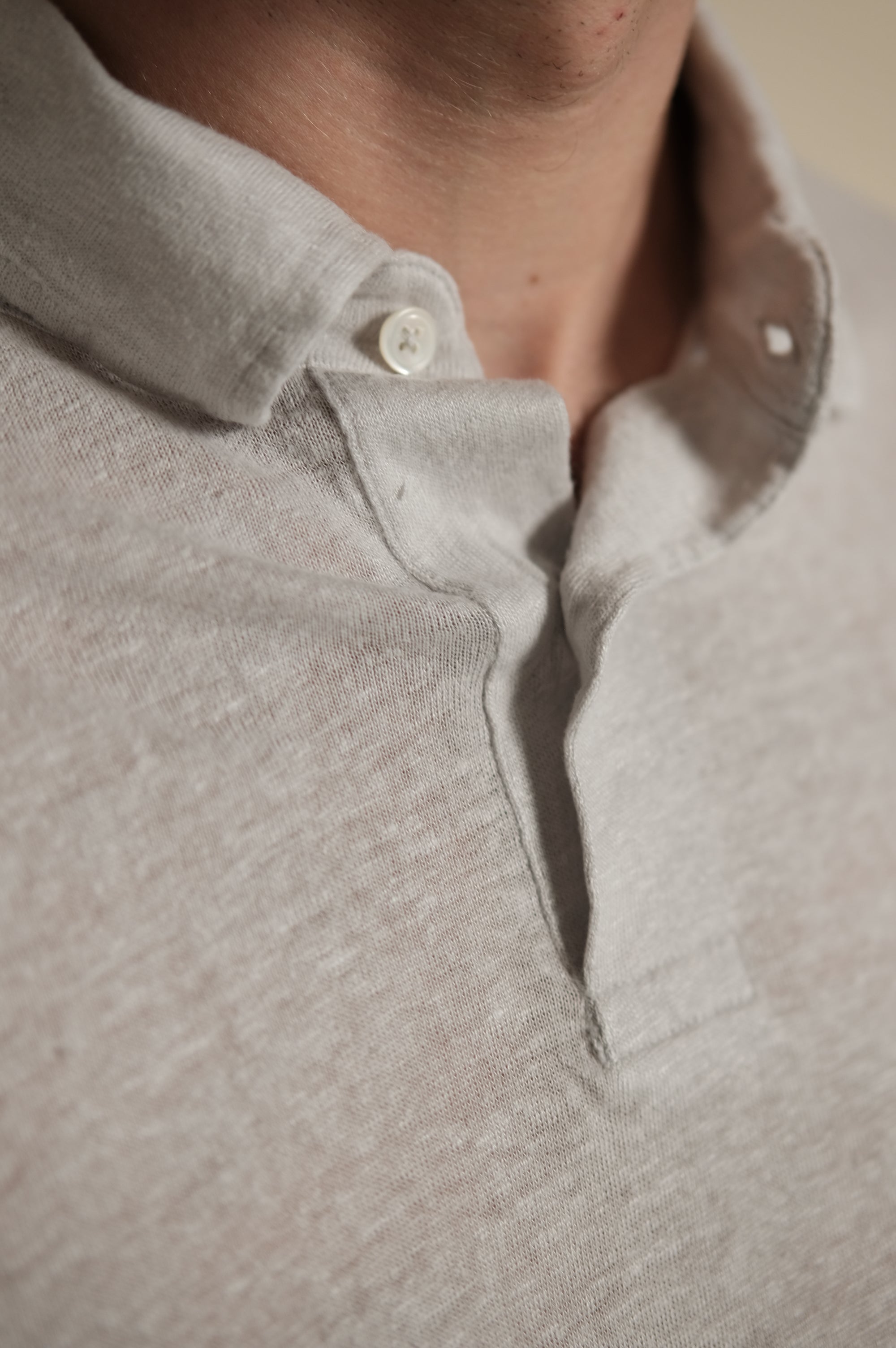 Hartford Polo M/L Lino Pebble Grey