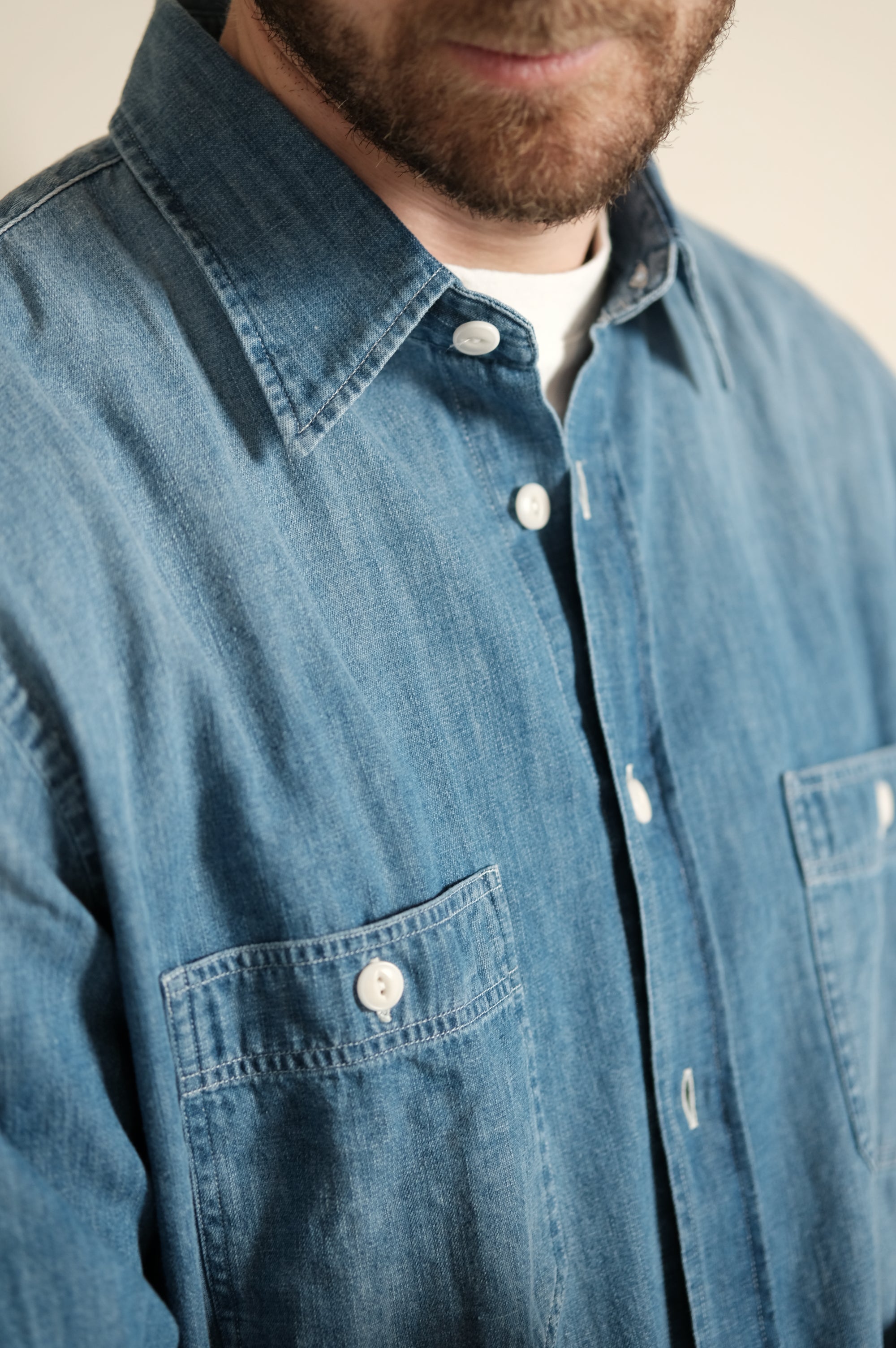 Hartford Pocket Woven Shirt Used Indigo