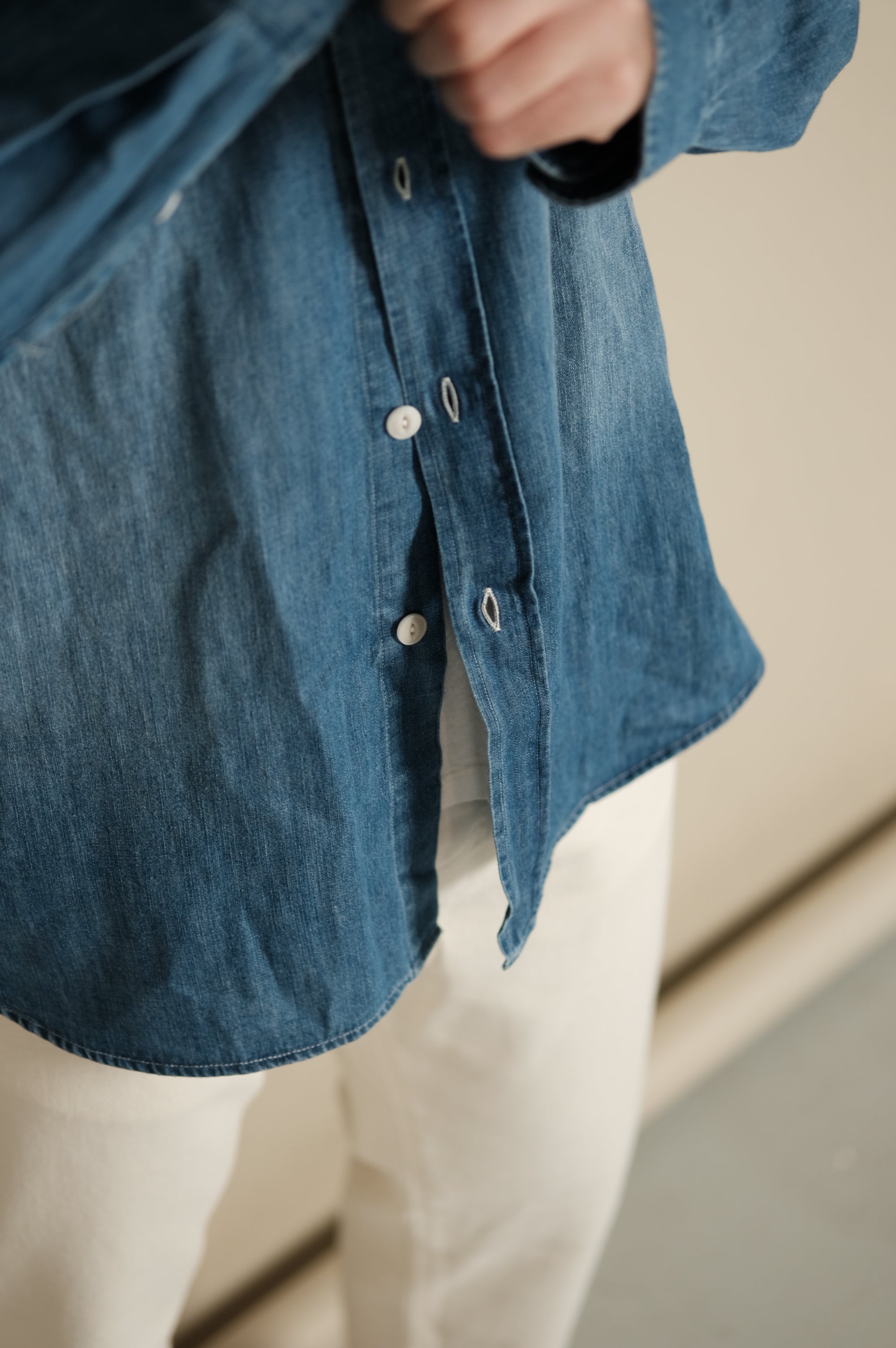 Hartford Pocket Woven Shirt Used Indigo