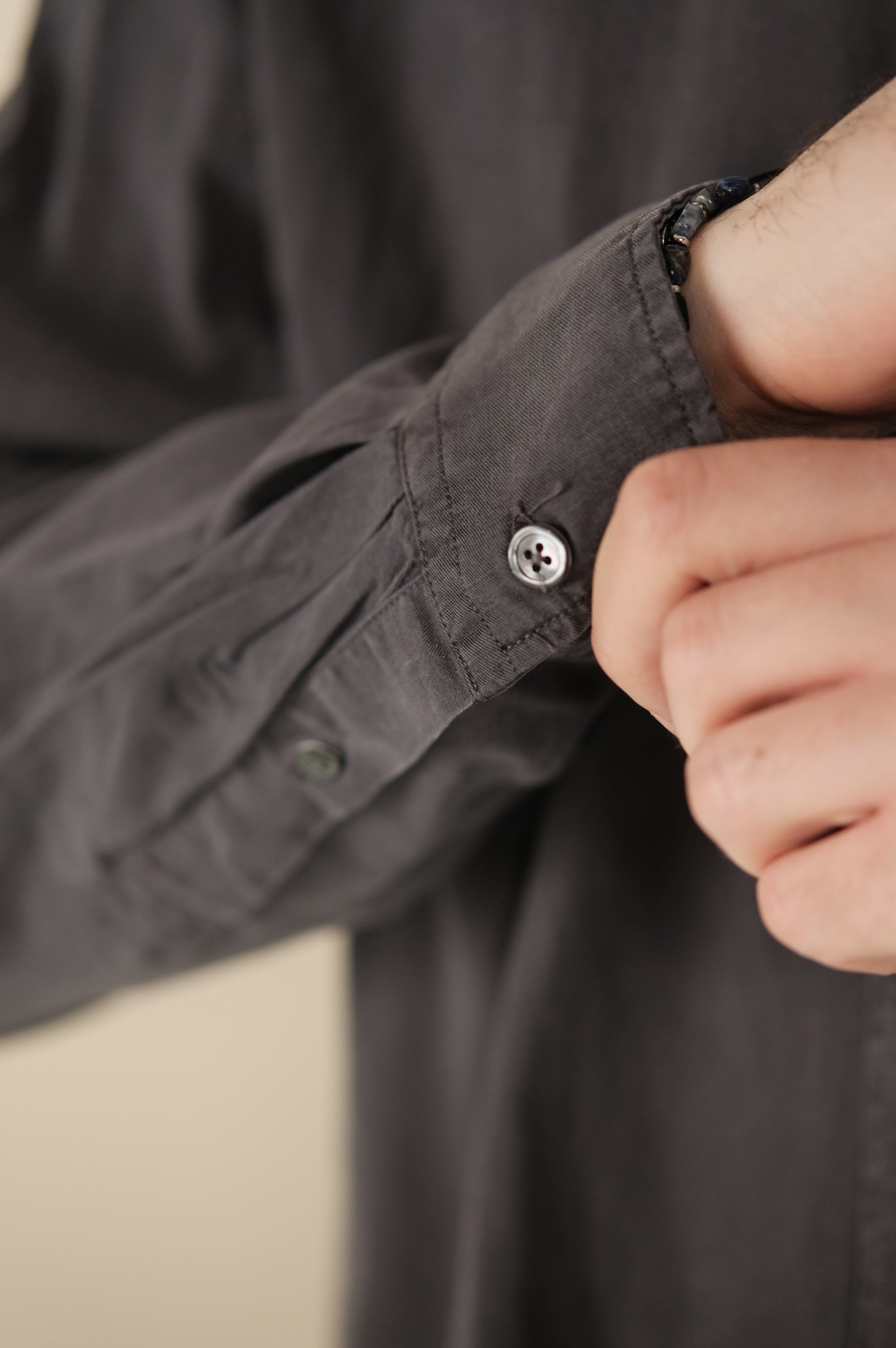Hartford Pitt Woven Shirt Charcoal