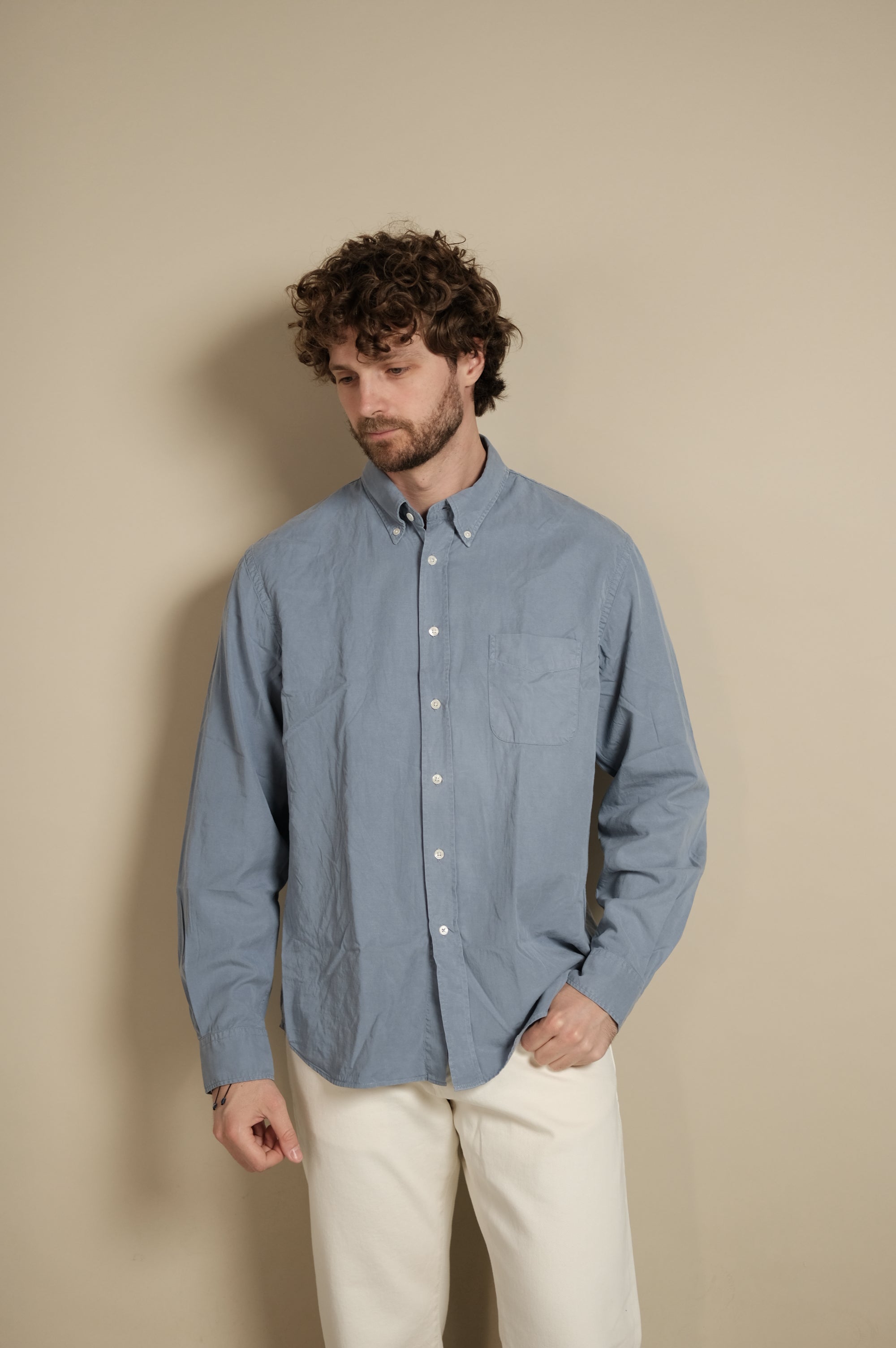 Hartford Pitt Woven Shirt Storm Blue BD07005