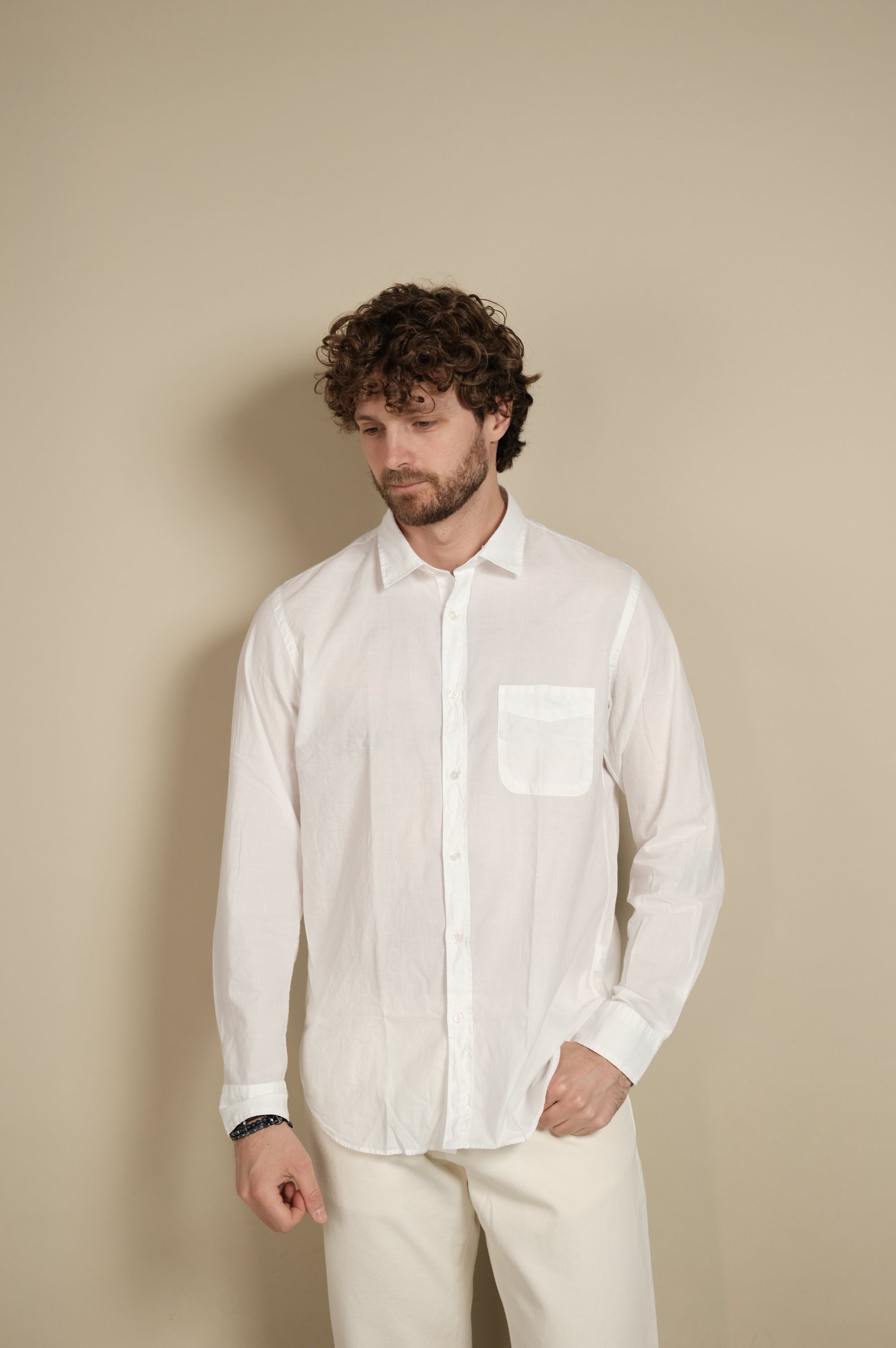 Hartford Storm Woven Shirt White